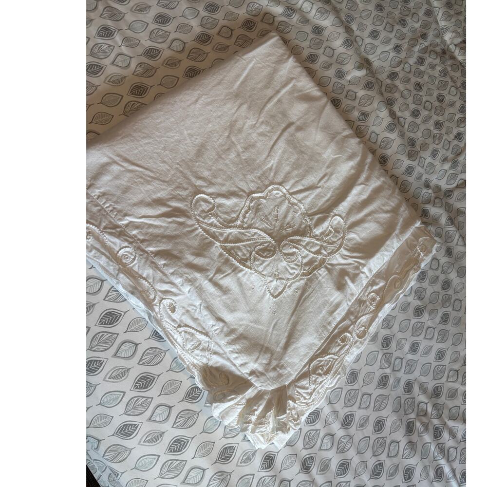 Pre-owned Battenburg Lace Cut Duvet Cover Full Size - Picture 5 of 9
